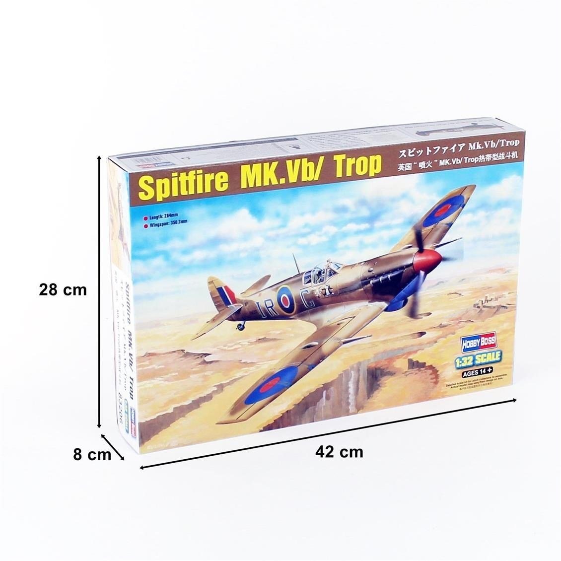 HobbyBoss 83206 1/32 Ölçek, Spitfire MK.Vb/Trop Savaş Uçağı, Plastik Model Kiti