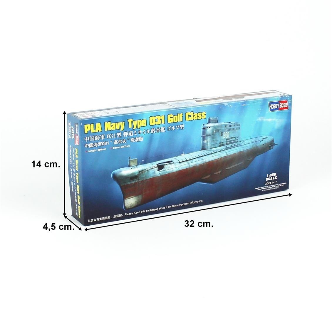 HobbyBoss 83514 1/350 Ölçek, PLA Navy Type 031 Golf Class, Denizaltı, Plastik Model Kiti