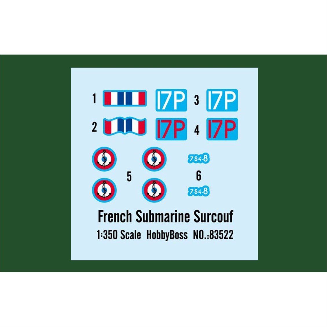 Hobbyboss 83522 1/350 Ölçek, Fransız SURCOUF Kuruvazör Denizaltısı, Plastik Model Kiti