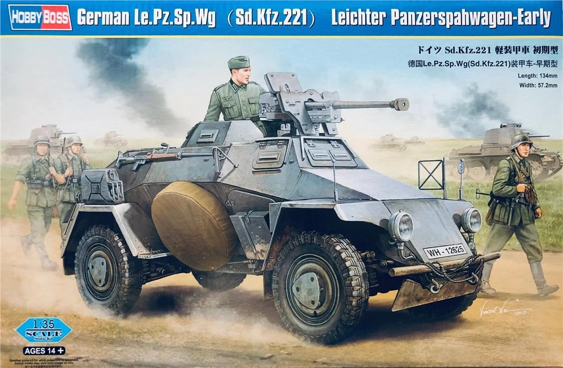 HobbyBoss 83813 1/35 Ölçek, German Sd.Kfz.221 Leichter Panzerspahwagen-Early, Askeri Araç, Plastik Model Kiti