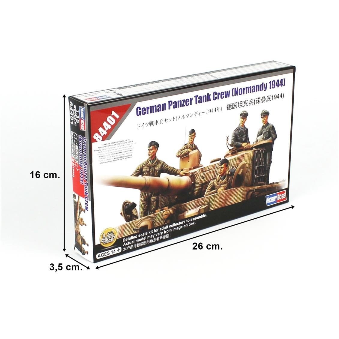 HobbyBoss 84401 1/35 Ölçek, Alman Tank Mürettebatı (Normandy 1944), Plastik Figür Kiti