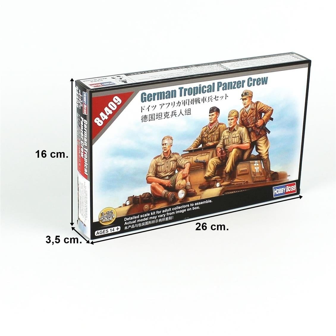 HobbyBoss 84409 1/35 Ölçek, Alman Afrika Tank Mürettebatı, Plastik Figür Kiti