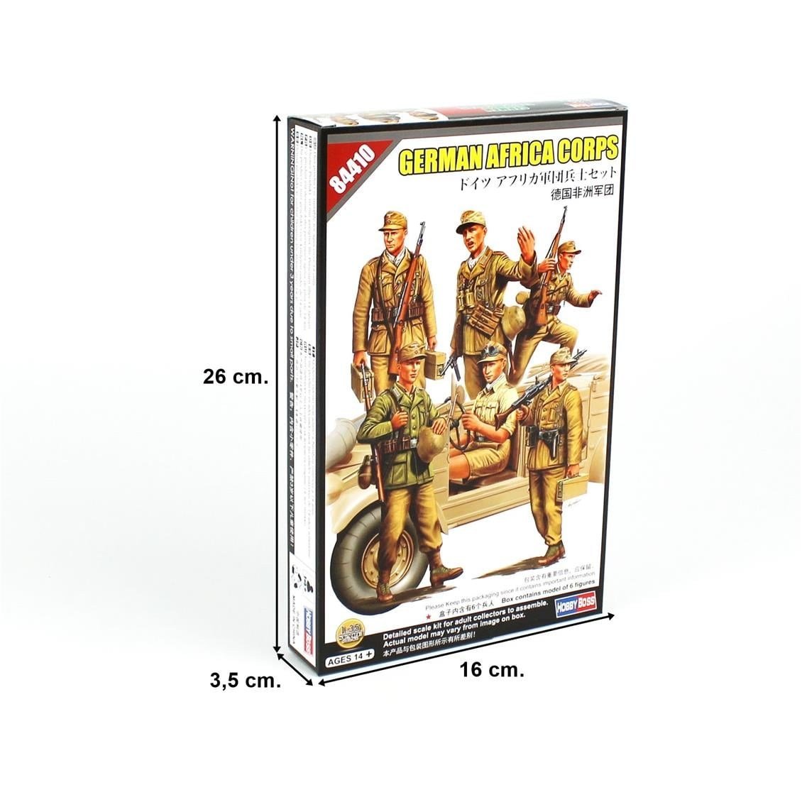 HobbyBoss 84410 1/35 Ölçek, Alman (DAK) Afrika Askerleri, Plastik Figür Kiti