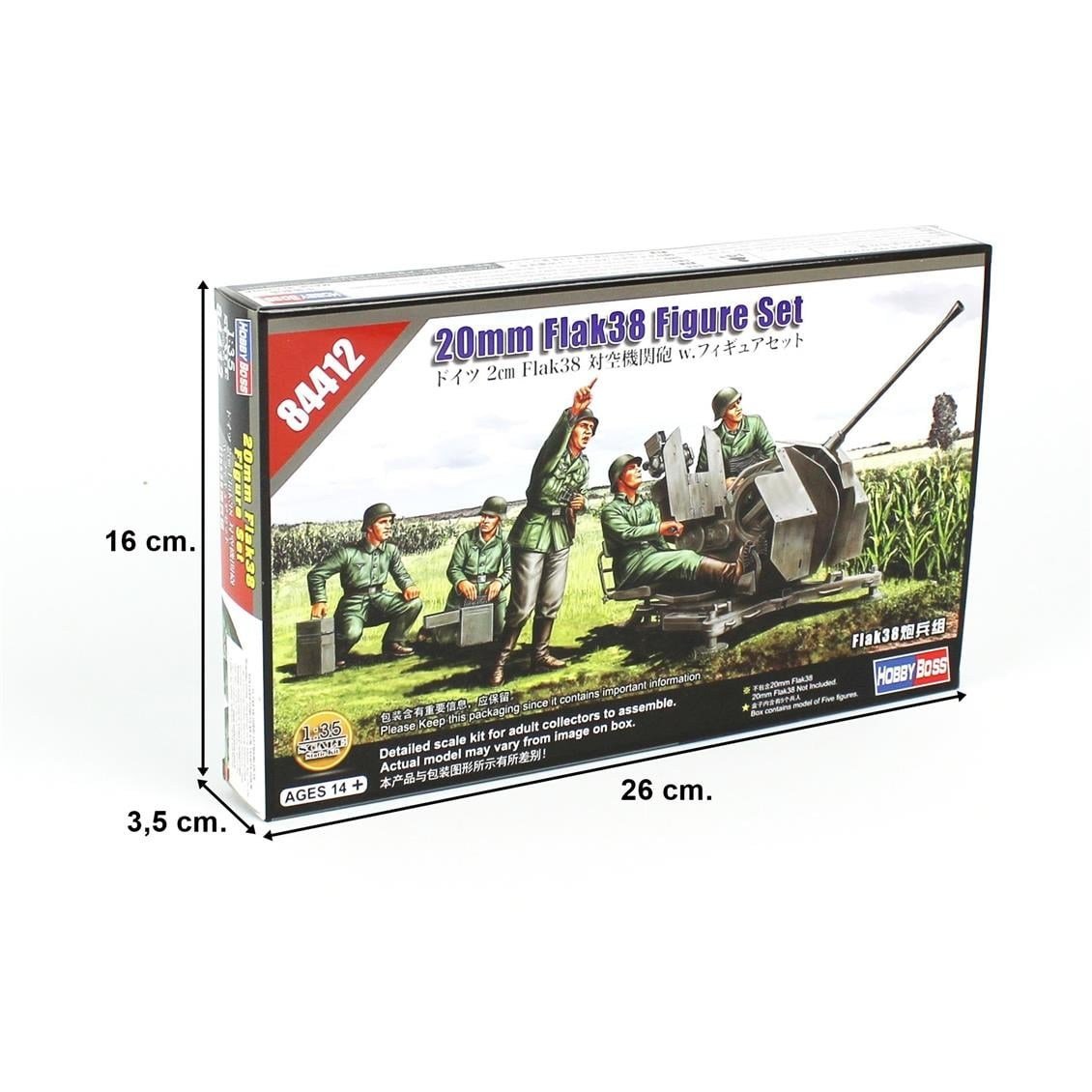 HobbyBoss 84412 1/35 Ölçek, 20mm Flak38 Topçuları, Plastik Figür Kiti