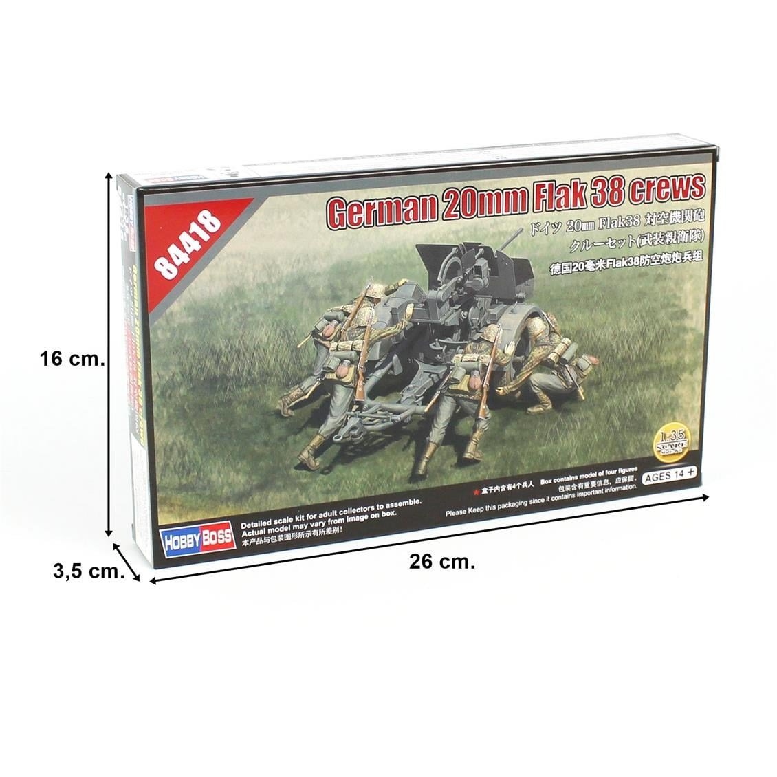 HobbyBoss 84418 1/35 Ölçek, Alman 20mm Flak 38 Topçuları, Plastik Figür Kiti