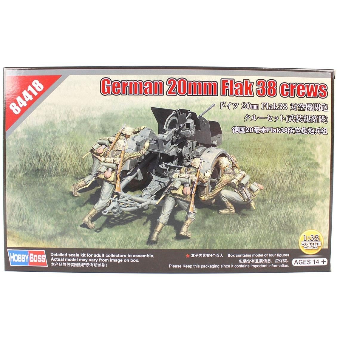 HobbyBoss 84418 1/35 Ölçek, Alman 20mm Flak 38 Topçuları, Plastik Figür Kiti