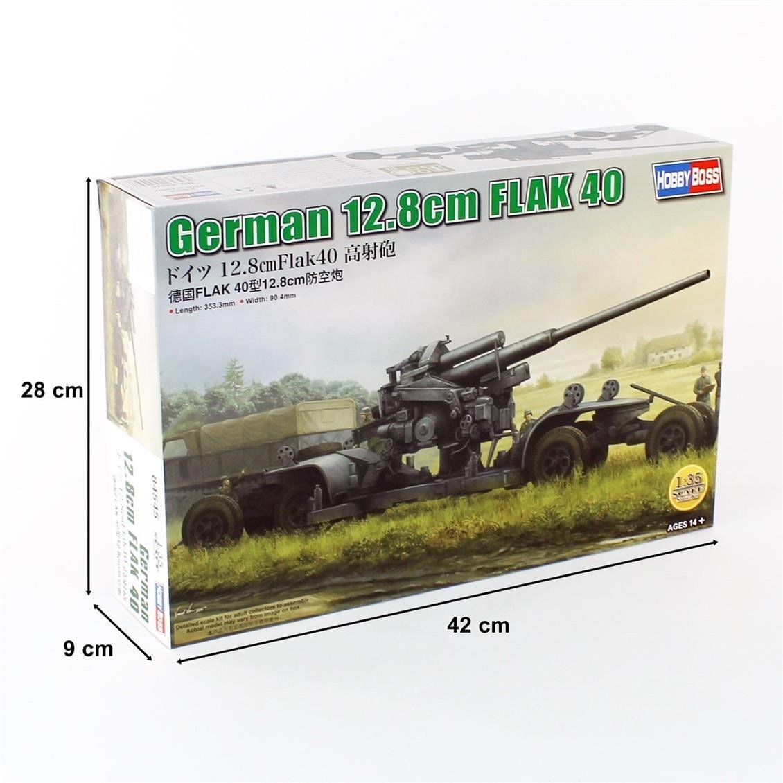 HobbyBoss 84545 1/35 Ölçek, Alman 12.8cm FLAK 40 Uçaksavar Topu, Plastik Model Kiti