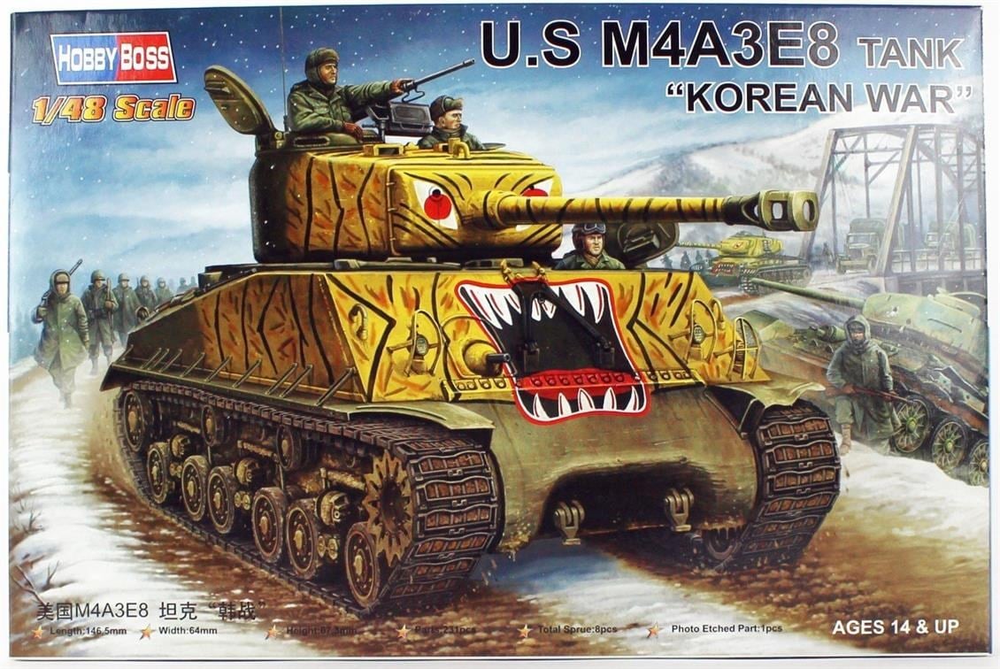 HobbyBoss 84804 1/48 Ölçek, M4A3E8 Tankı, Plastik Model Kiti