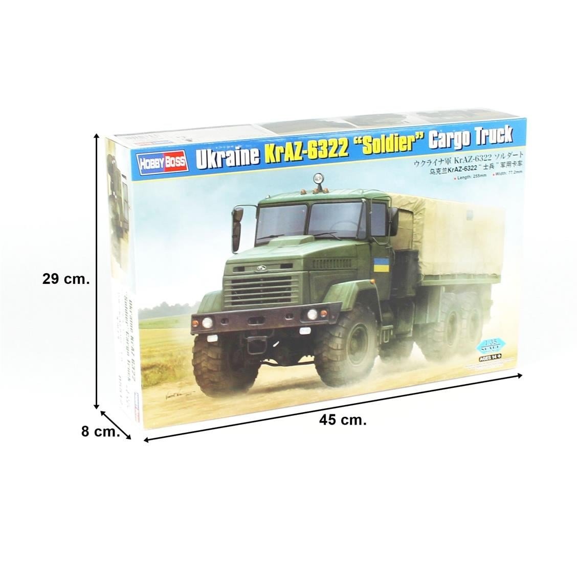 HobbyBoss 85512 1/35 Ölçek, Ukraine KrAZ-6322 Askeri Kamyon, Plastik Model Kiti