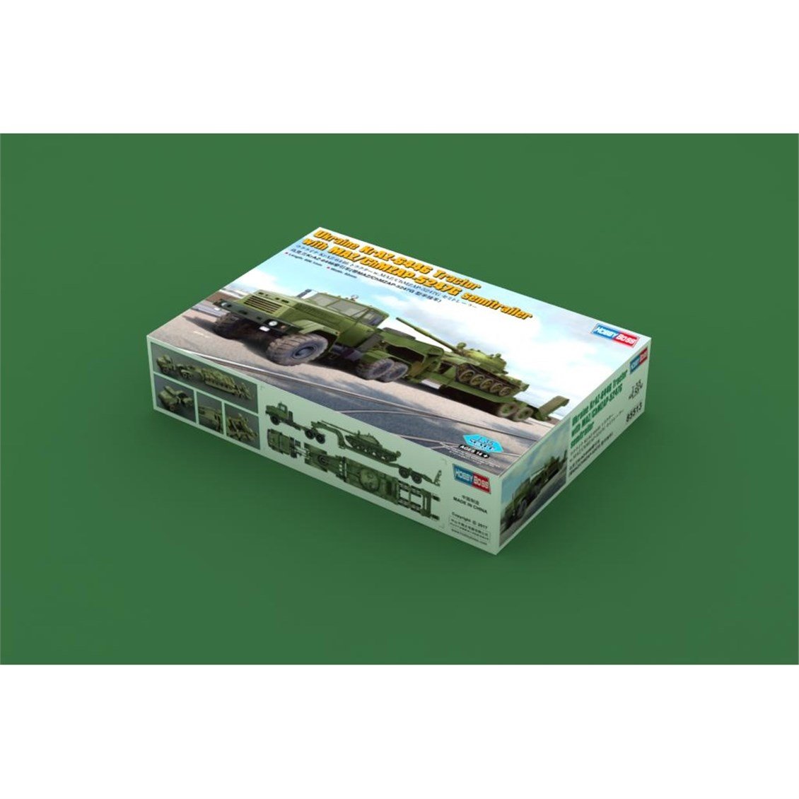 Hobbyboss 85513 1/35 Ölçek, Ukrayna KrAZ-6446 Çekici ile MAZ/ChMZAP Tankı ve 5247G Dorsesi, Plastik Model Kiti