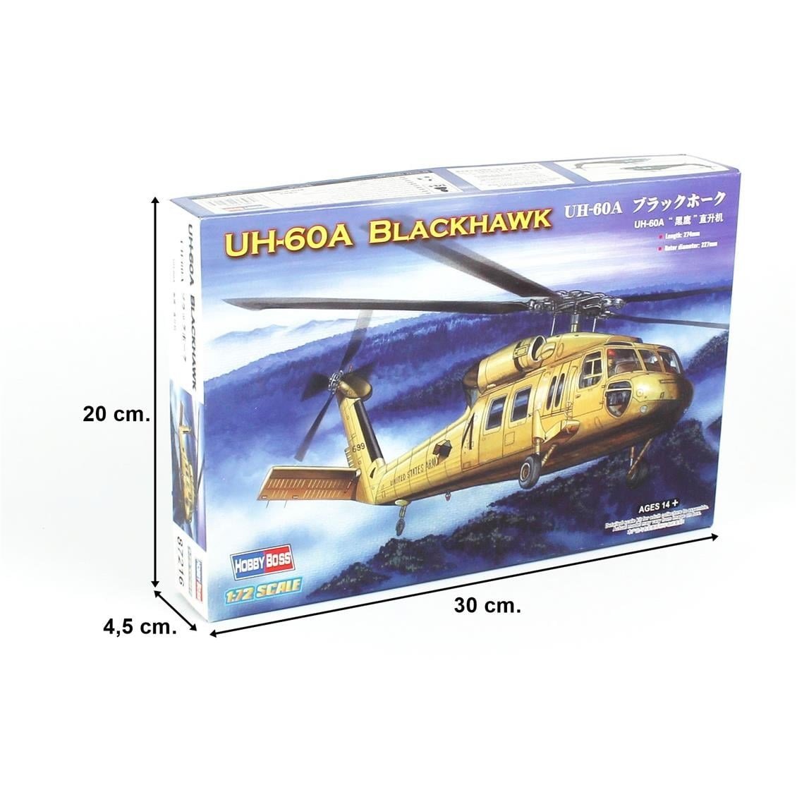 HobbyBoss 87216 1/72 Ölçek, UH-60A Blackhawk, Askeri Helicopter, Plastik Model Kiti