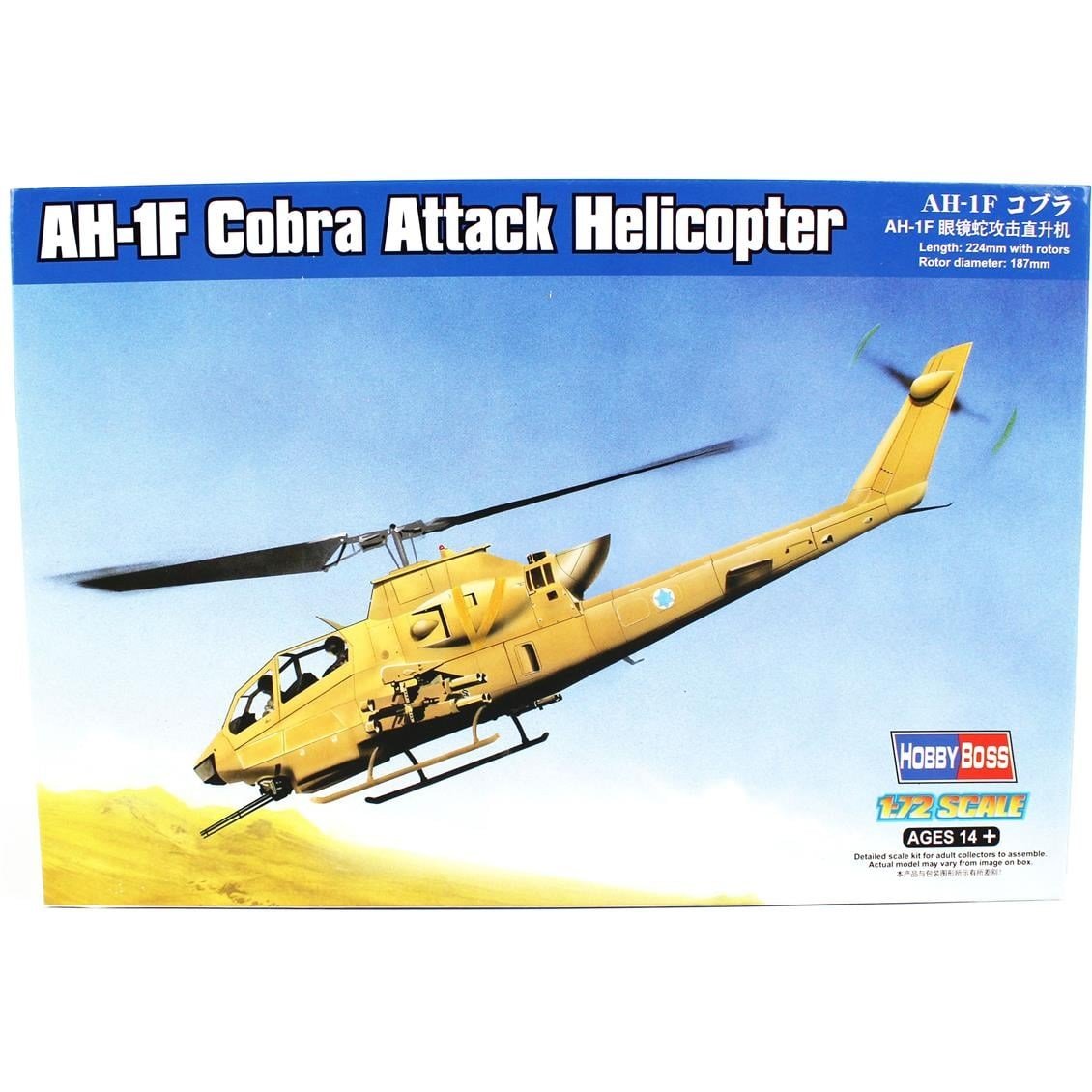 HobbyBoss 87224 1/72 Ölçek, AH-1F Cobra Attack, Askeri Helicopter, Plastik Model Kiti
