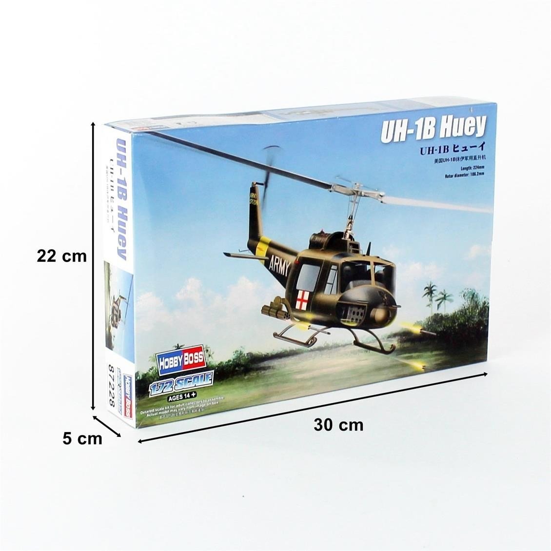 HobbyBoss 87228 1/72 Ölçek, UH-1B Huey Helikopteri , Plastik Model Kiti