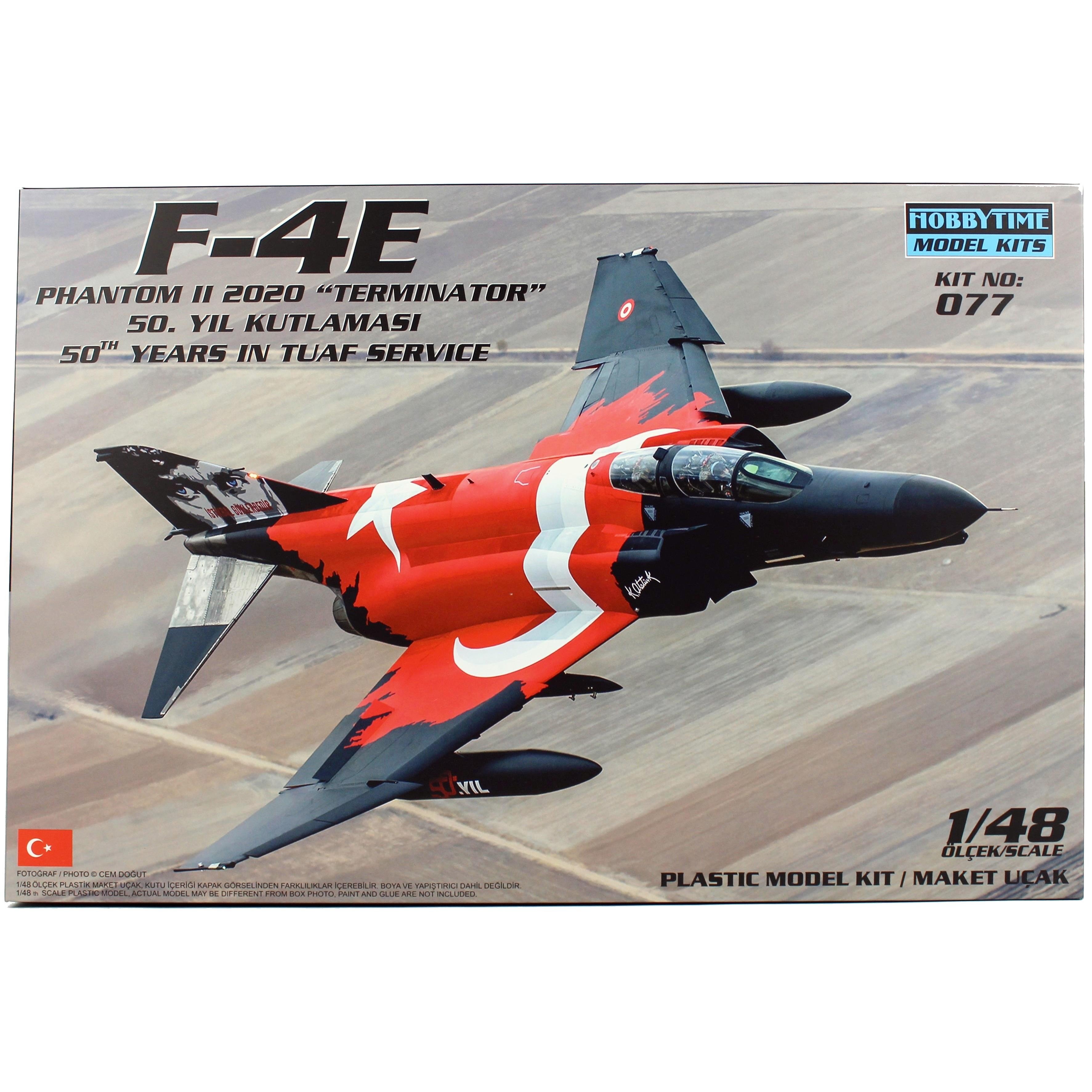 Hobbytime 077 1/48 Ölçek, F-4E Phantom II, Terminatör, 50.Yıl Kutlaması, Plastik Model Kiti