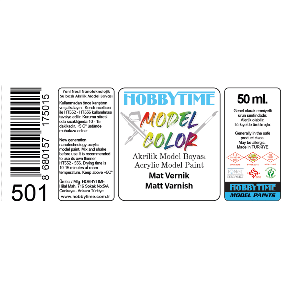 Hobbytime 501 50 ml. Mat Vernik (Matt Varnish)