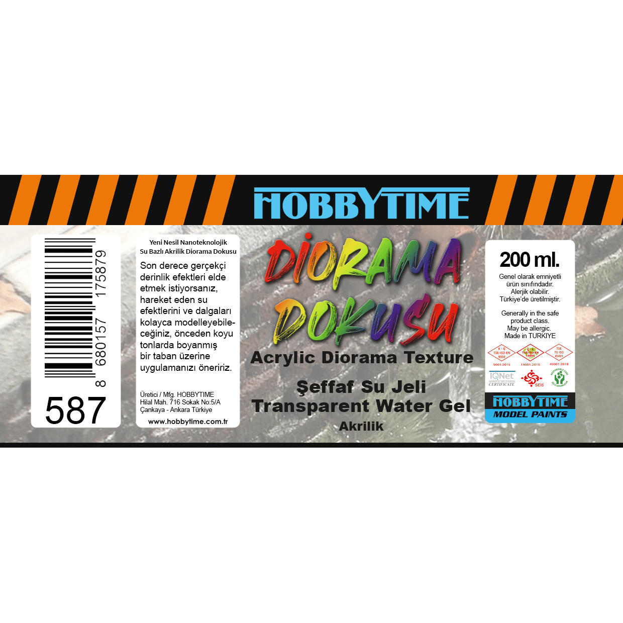 Hobbytime 587 200 ml. Diorama Dokusu, Şeffaf Su Jeli (Transparent Water Gel)