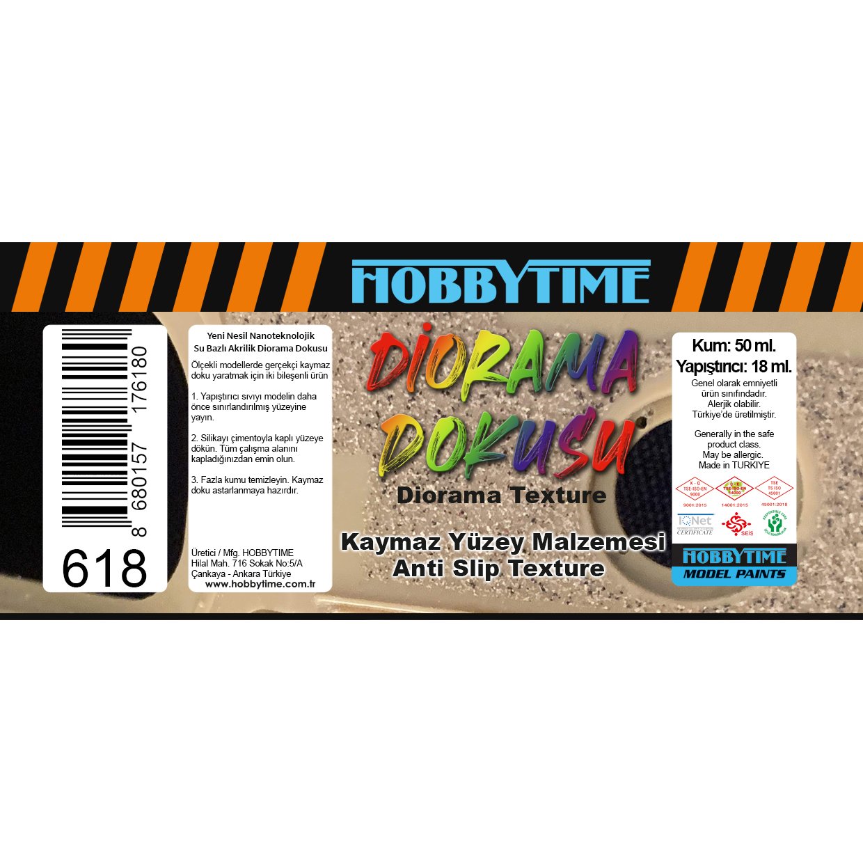 Hobbytime 618 50+18 ml. Kaymaz Yüzey Malzemesi (Anti Slip Texture)