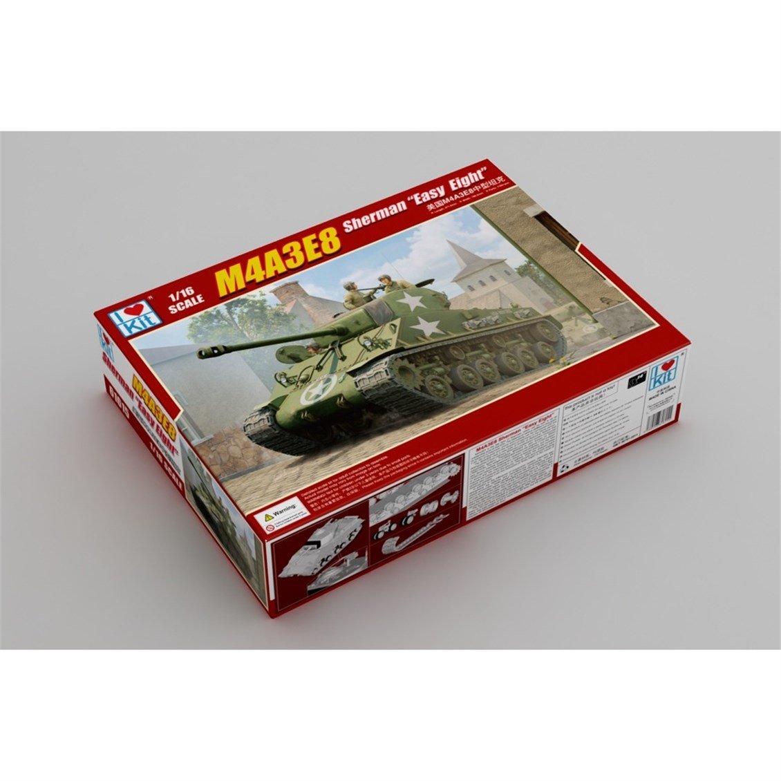 I Love Kit 61615 1/16 Ölçek, M4A3E8 Sherman (Easy Eight) Tankı, Plastik Model Kiti