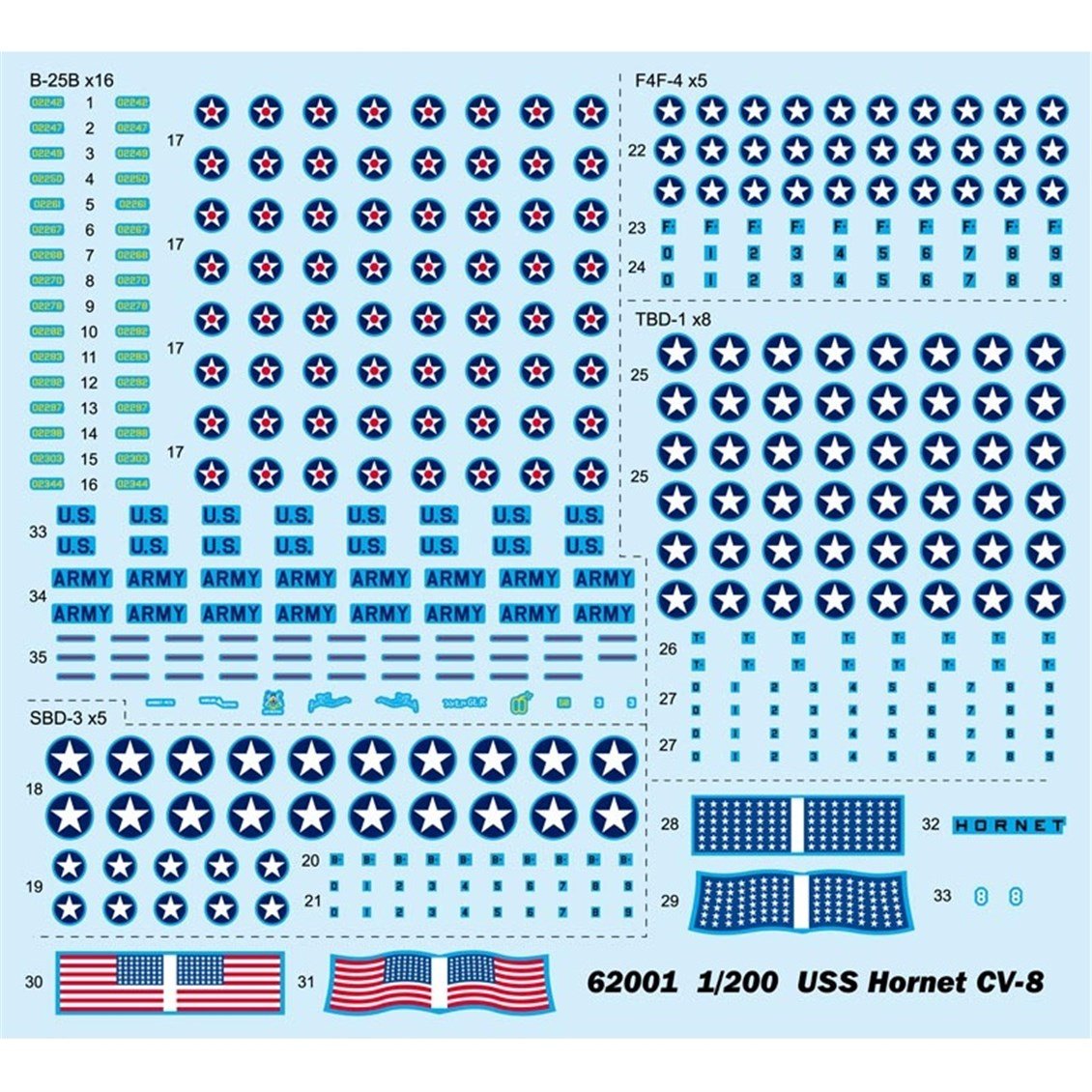I Love Kit 62001 1/200 Ölçek, USS Hornet CV-8 Uçak Gemisi, Plastik Model Kiti