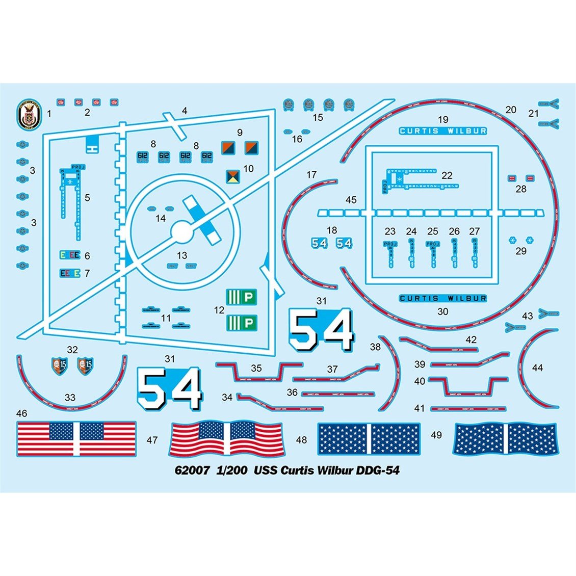 I Love Kit 62007 1/200 Ölçek, USS Curtis Wilbur DDG-54 Savaş Gemisi, Plastik Model Kiti