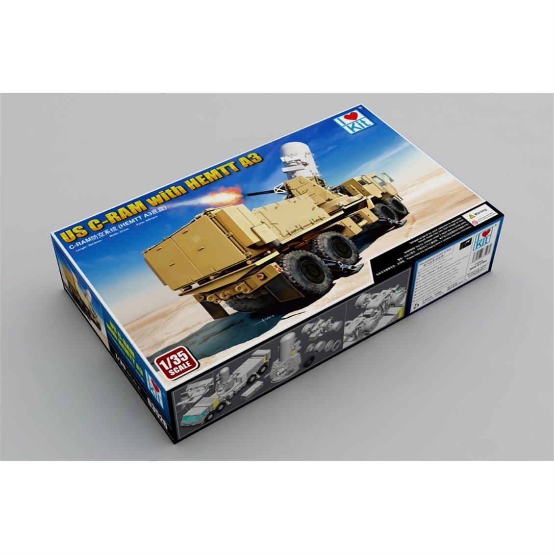 I Love Kit 63526 1/35 Ölçek, US C-RAM Füze Savunma Sistemi ve HEMTT A3 Çekici, Plastik Model Kiti