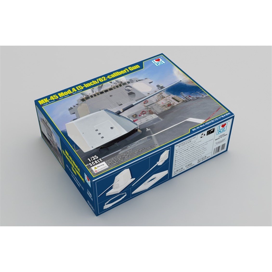I Love Kit 63551 1/35 Ölçek, MK-45 Mod.4 (5-inch/62-caliber) Savaş Gemisi Topu, Plastik Model Kiti