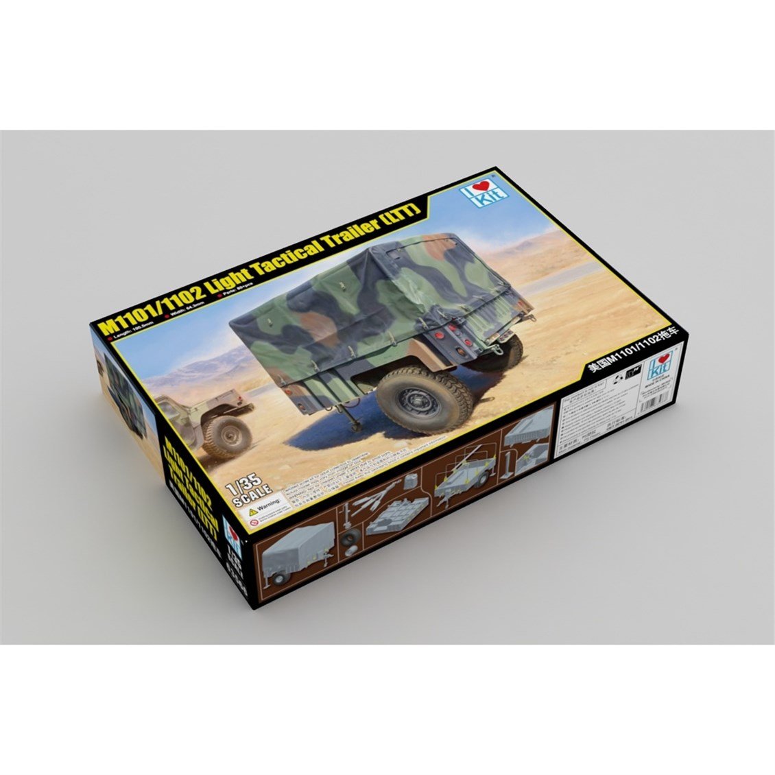 I Love Kit 63566 1/35 Ölçek, M1101/1102 Hafif Taktik Römorku (LTT), Plastik Model Kiti
