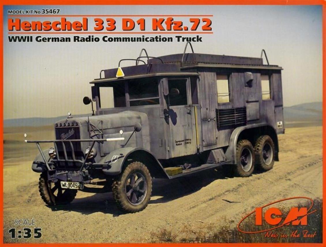 ICM 35467 1/35 Ölçek, Henschel 33 D1 Kfz.72 WWII German Radio