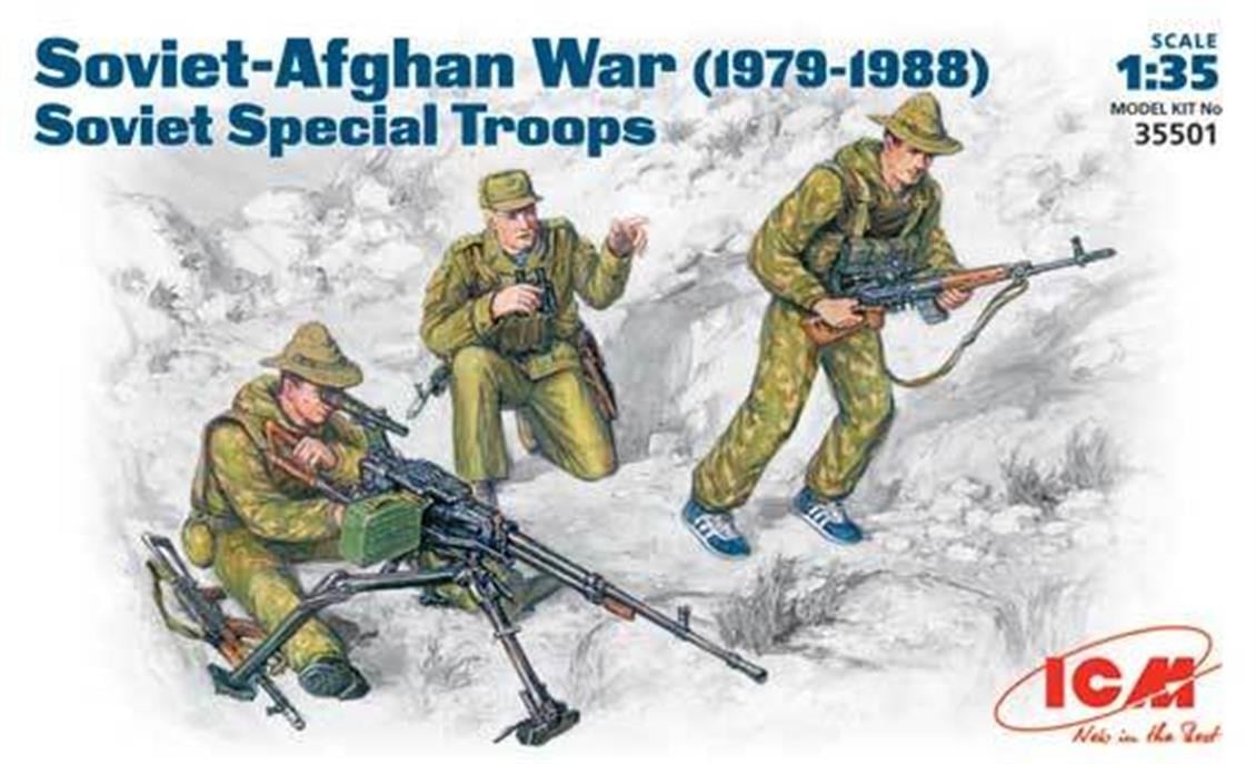 ICM 35501 1/35 Ölçek, Soviet Special Troops 19791988 3 figure