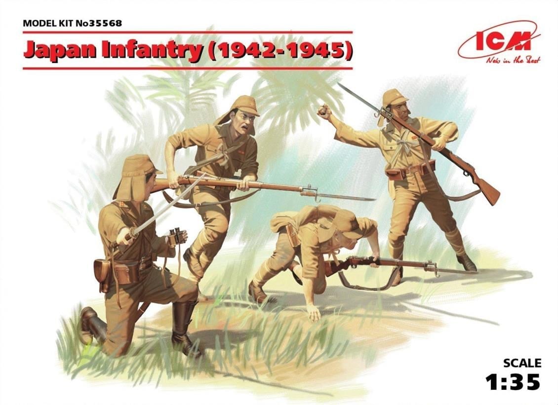 ICM 35568 1/35 Ölçek, Japan Infantry 19421945 4 figures