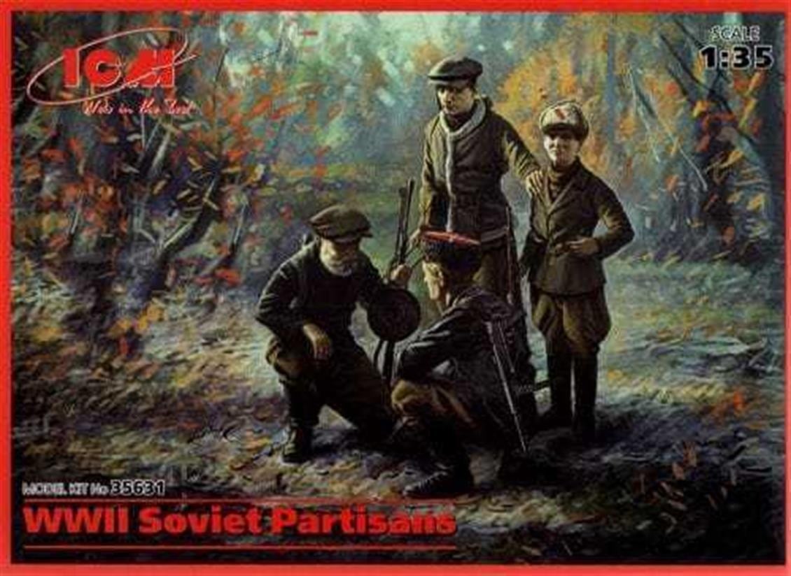 ICM 35631 1/35 Ölçek, WWII Soviet Partisans 4 figures