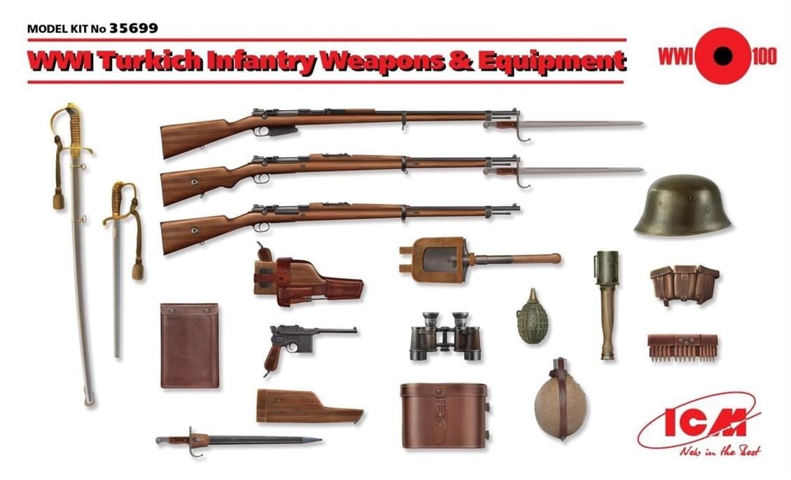 ICM 35699 1/35 Ölçek, WWI Turkish Infantry Weapons and Equipm