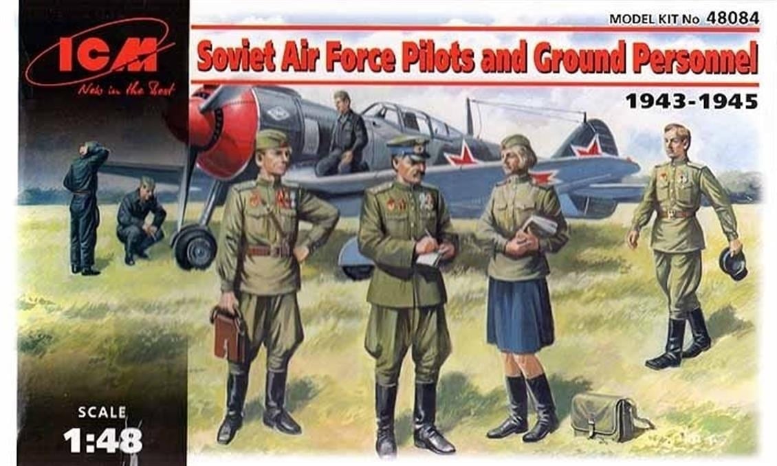 ICM 48084 1/48 Ölçek, Soviet Air Force Pilots and Ground Pers