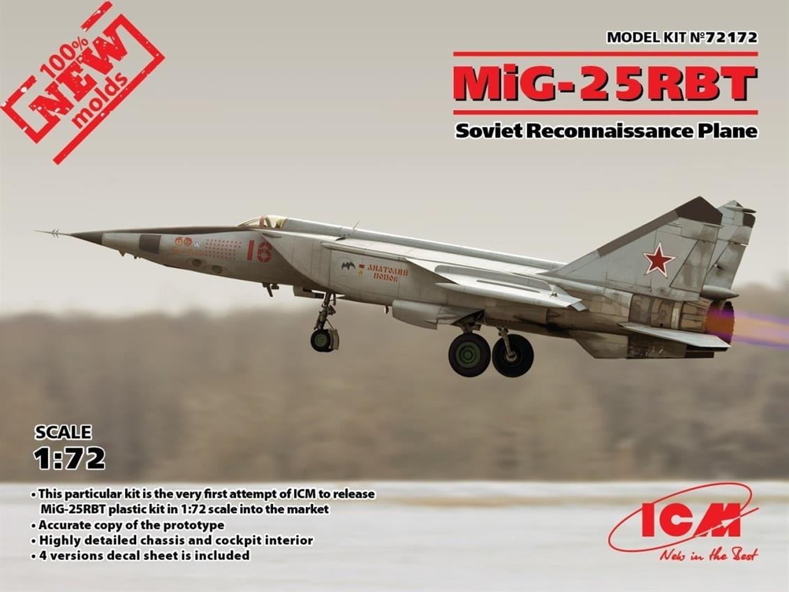 ICM 72172 MiG-25 RBT, Soviet Reconnaissance Plane (100
