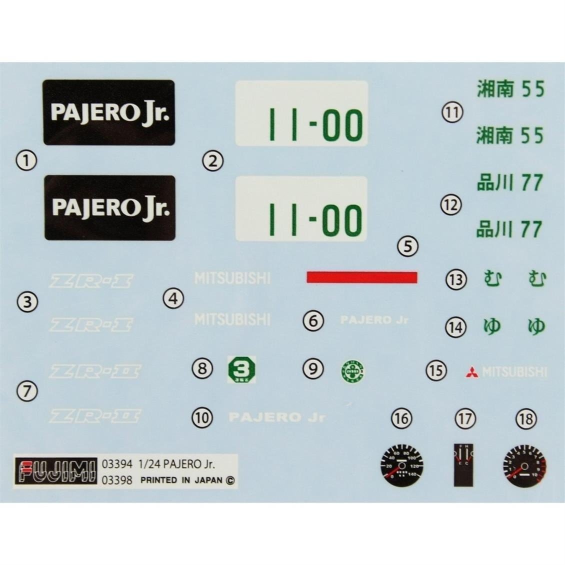 ID-116 1/24 MİTSUBİSHİ PAJERO JR ZR-II W/WİNDOW FR
