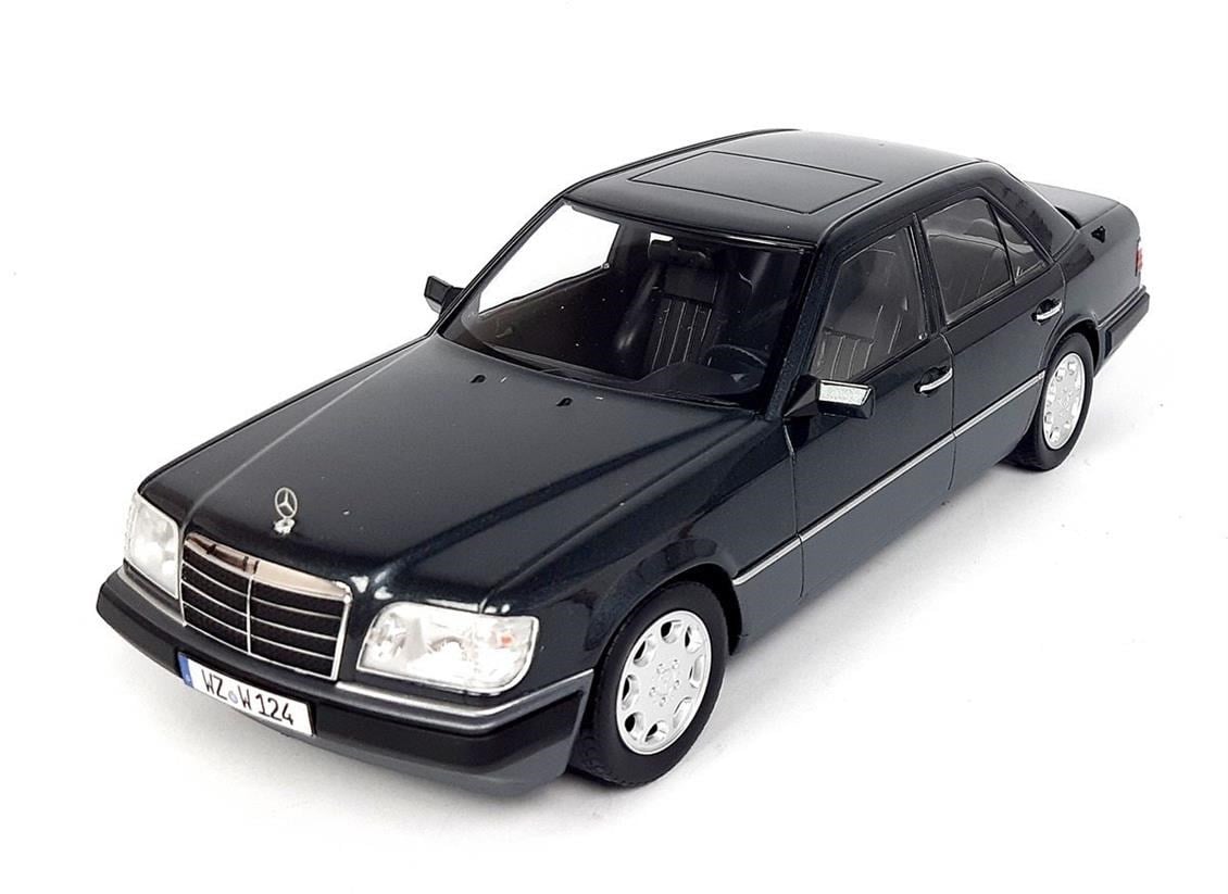 iScale 1180054 1/18 Ölçek, 1998 Mercedes Benz E-Klasse (W124), Mavi, Sergilemeye Hazır Metal Araba Modeli