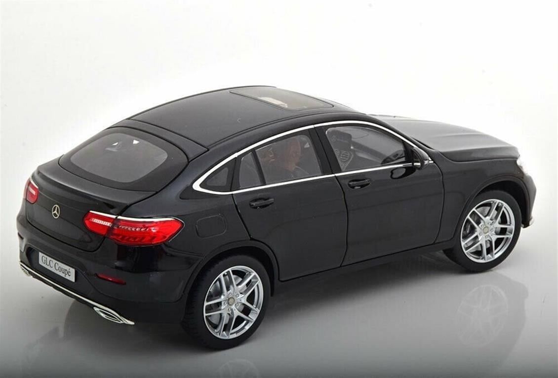 iScale 18GLC 1/18 Ölçek, 2018 Mercedes Benz GLC Coupe, Kromajlı Siyah, Sergilemeye Hazır Metal Araba Modeli