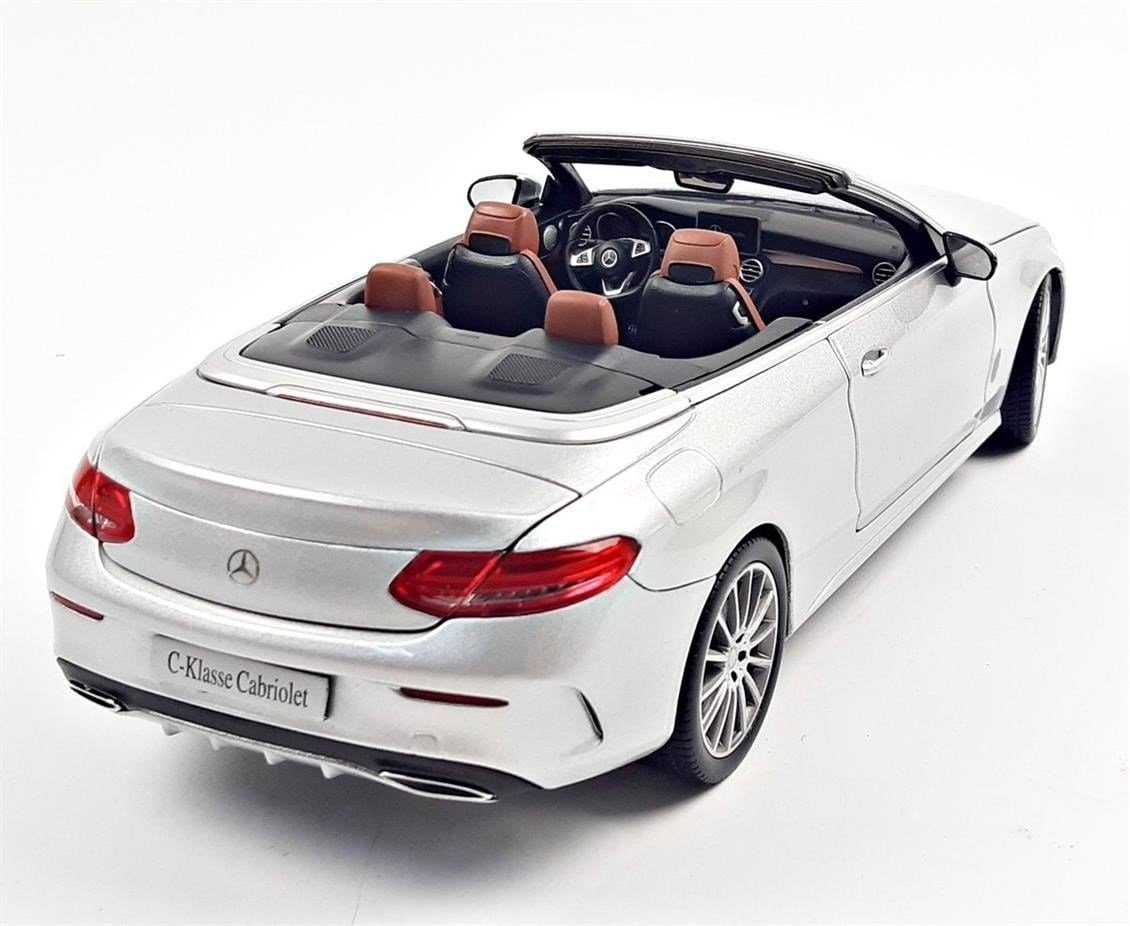 iScale B66960612 1/18 Ölçek, Mercedes Benz C Class Cabriolet, Iridium Silver, Sergilemeye Hazır Metal Araba Modeli