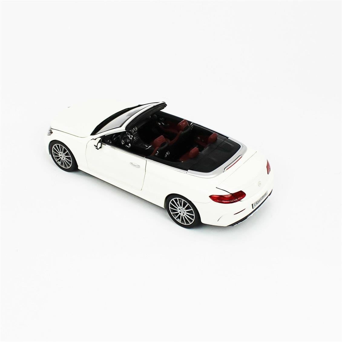 iScale B66960613 1/18 Ölçek, Mercedes Benz C Class Cabriolet, White Bright, Sergilemeye Hazır Metal Araba Modeli