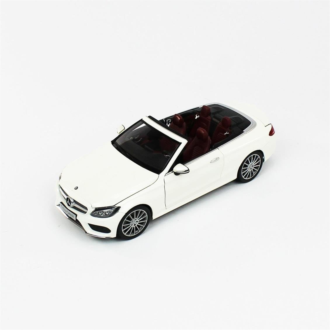 iScale B66960613 1/18 Ölçek, Mercedes Benz C Class Cabriolet, White Bright, Sergilemeye Hazır Metal Araba Modeli