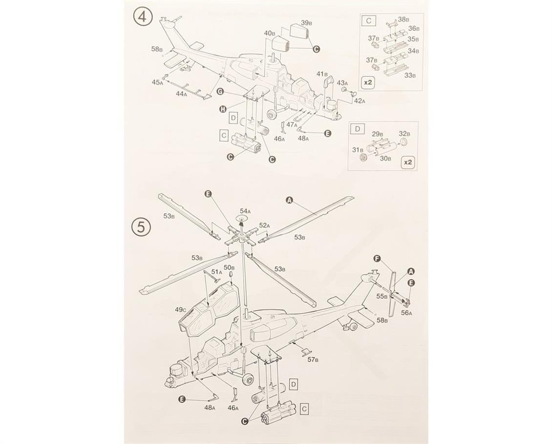Italeri 0006S 1/72 Ölçek, A-129 Mangusta Askeri Helikopter, Plastik Model kiti