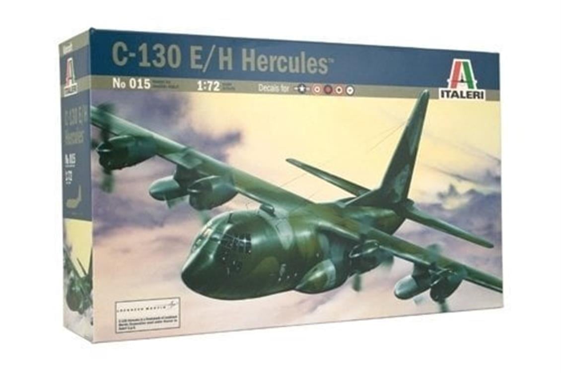 Italeri 0015S 1/72 Ölçek, C-130 Hercules E/H Askeri Uçak, Plastik Model kiti