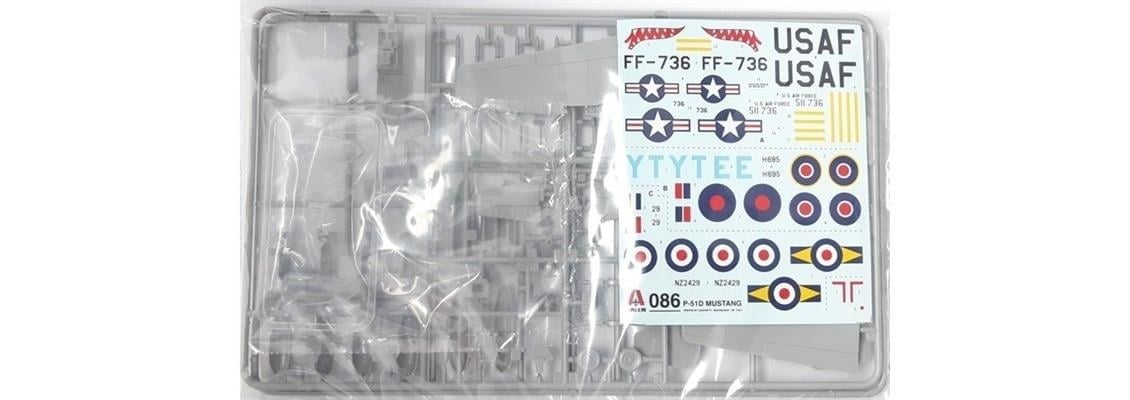 Italeri 0086S 1/72 Ölçek, F-51D Mustang Savaş Uçağı, Plastik Model kiti