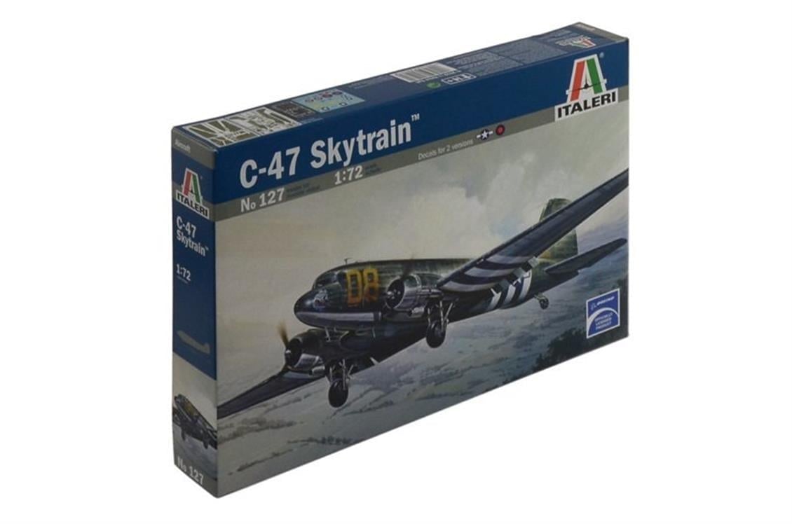 Italeri 0127S 1/72 Ölçek, C-47 Skytrain Askeri Uçak, Plastik Model kiti