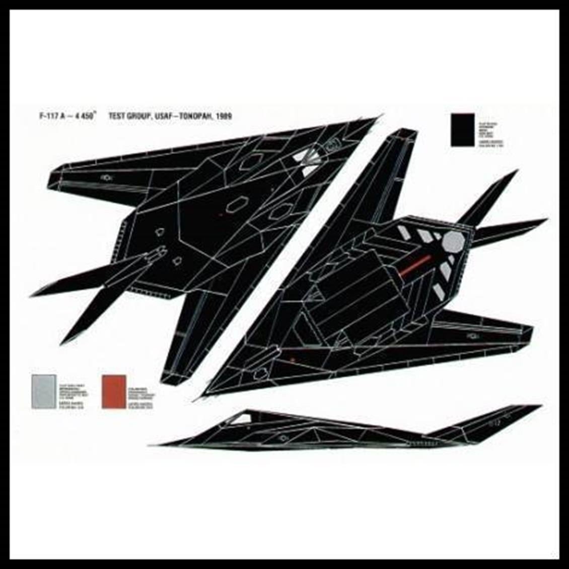 Italeri 0189S 1/72 Ölçek, F-117A Nighthawk Savaş Uçağı, Plastik Model kiti
