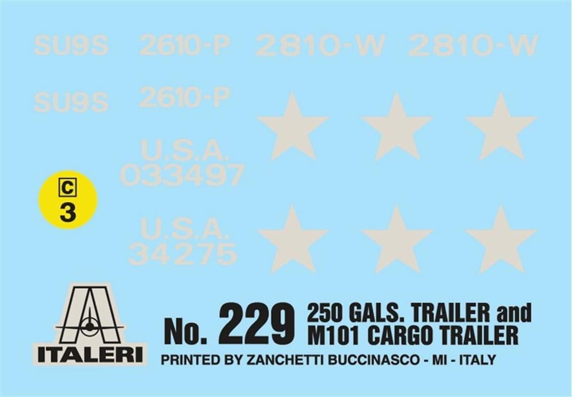 Italeri 0229S 1/35 Ölçek, Tanker ve Açık Kasa Askeri Römorklar, Plastik Model kiti
