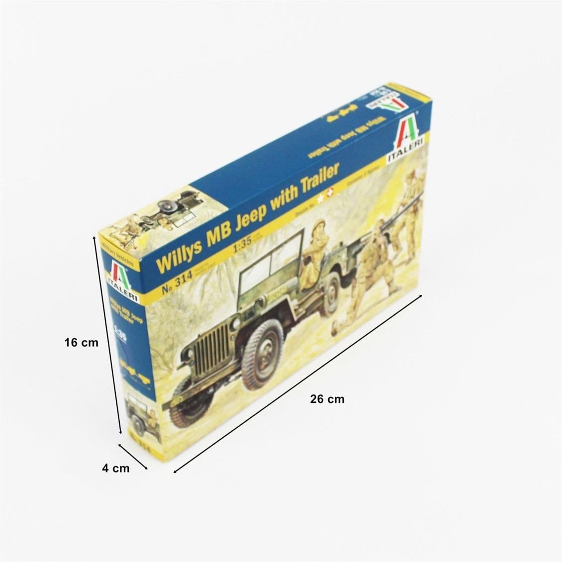 Italeri 0314S 1/35 Ölçek, Willys MB Jeep ve Römork, Plastik Model kiti