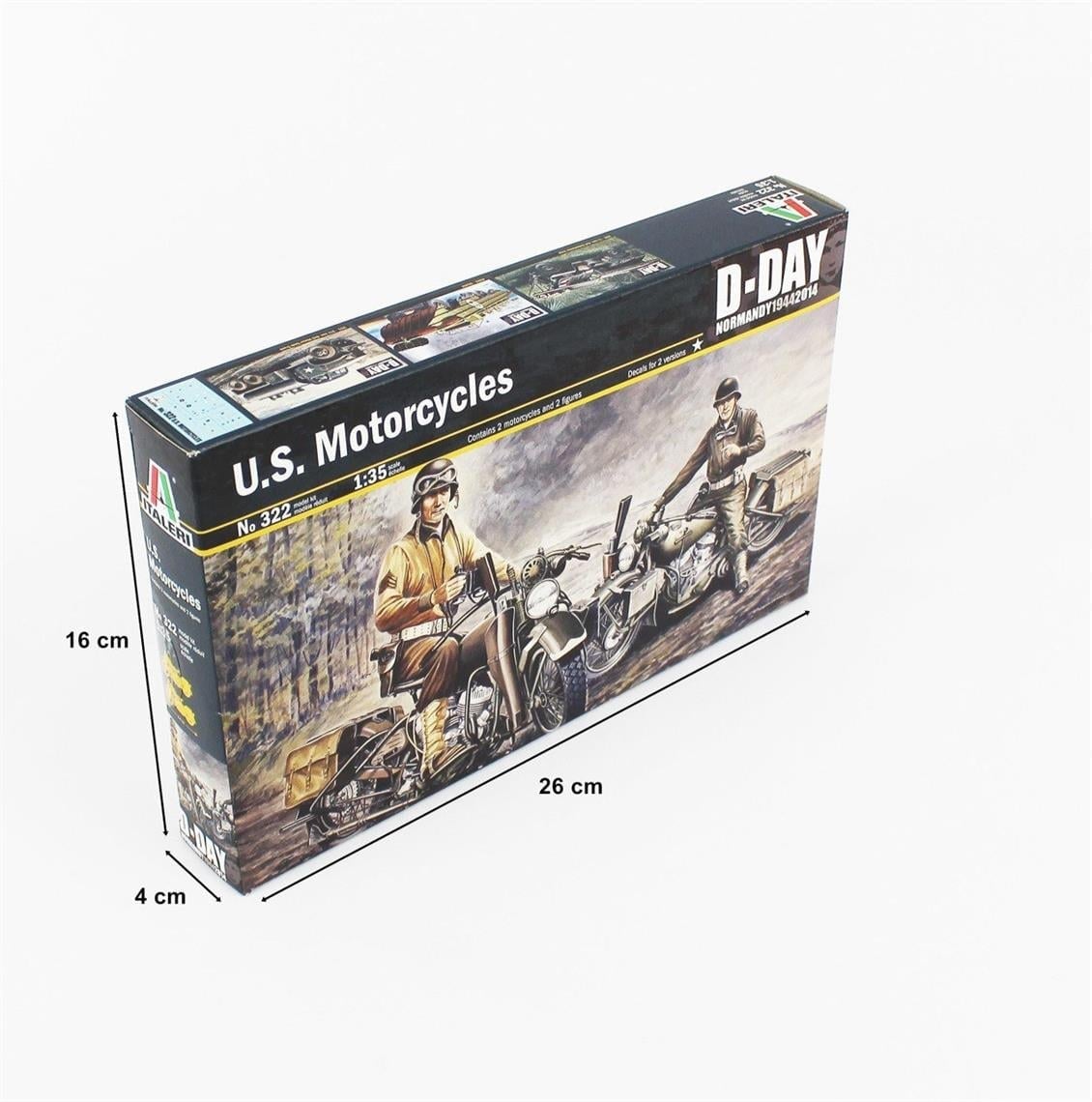 Italeri 0322S 1/35 Ölçek, U.S. Motorsikletler WW2, Plastik Model kiti