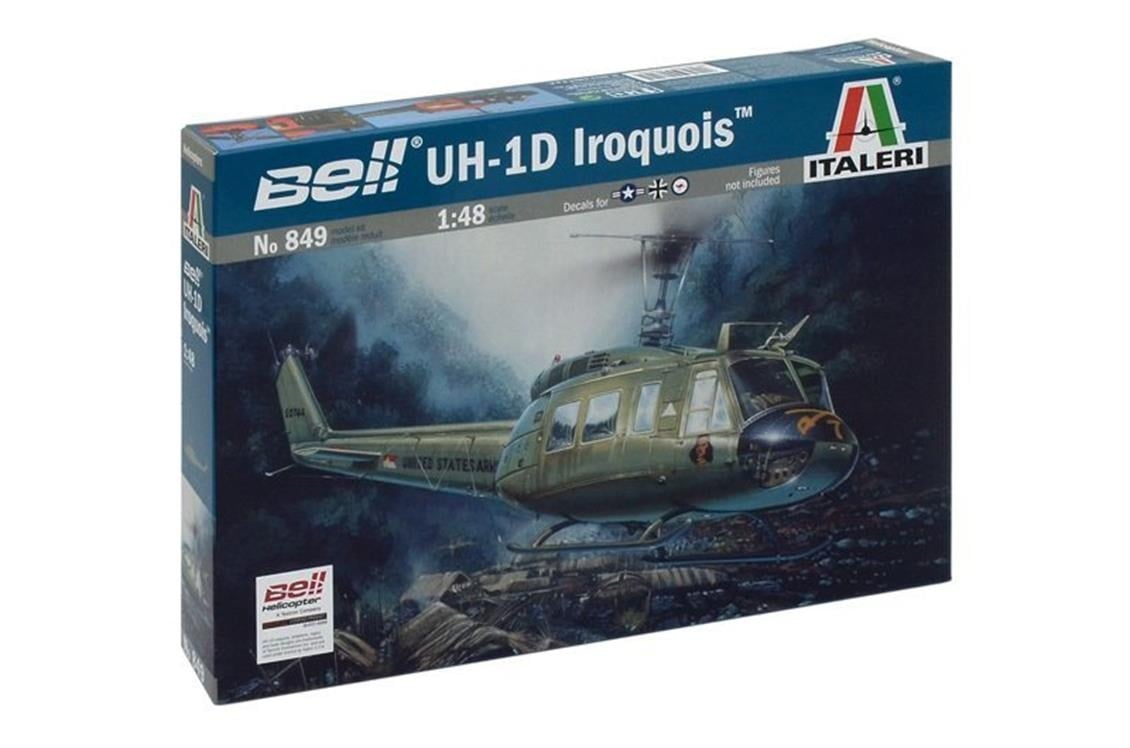 Italeri 0849S 1/48 Ölçek, UH-1D (Slick) Askeri Helikopter, Plastik Model kiti
