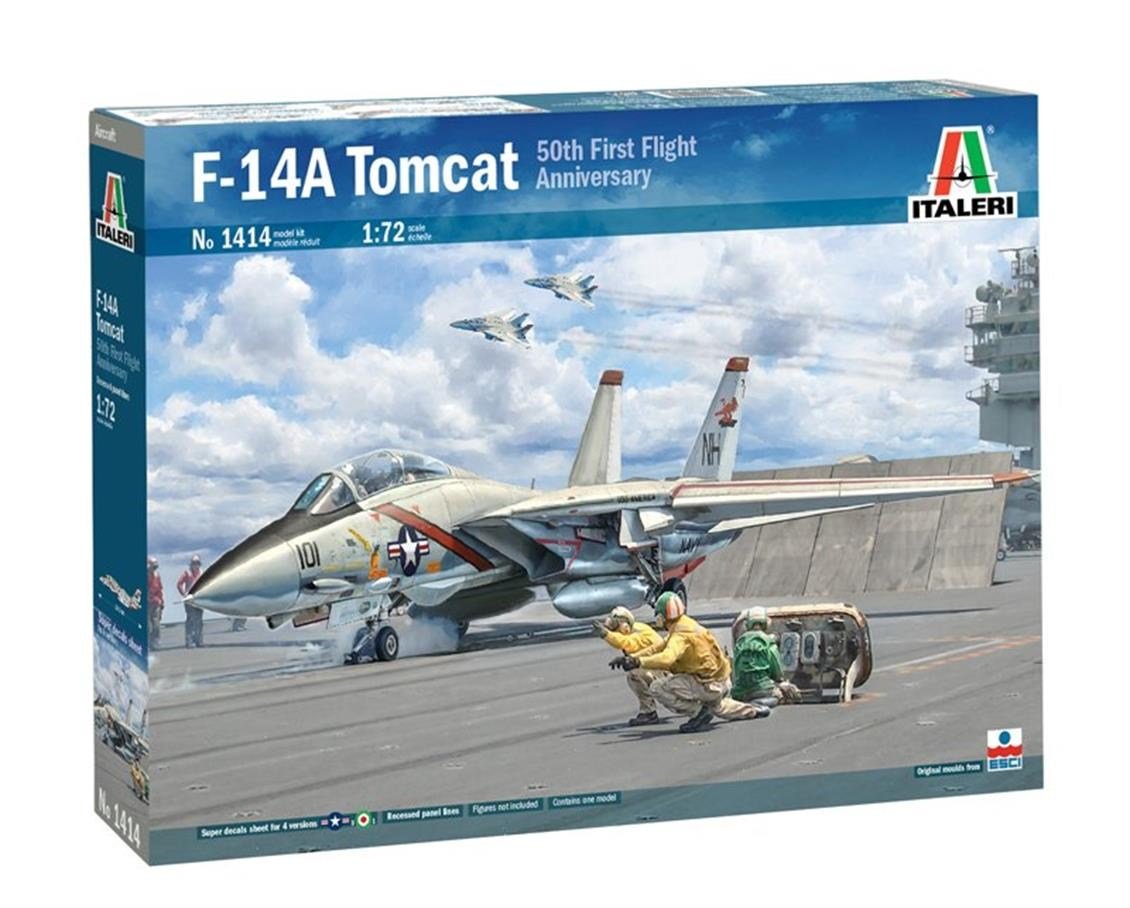 Italeri 1414S 1/72 Ölçek, F-14A Tomcat 50th Anniversary Savaş Uçağı, Plastik Model kiti